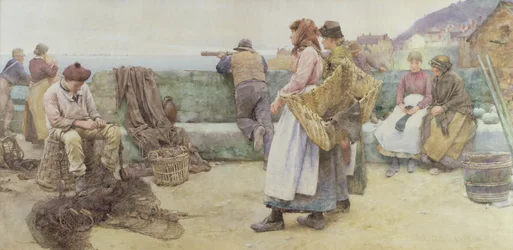 In a Cornish Fishing Village: Departure of the Fleet for the North, 1886